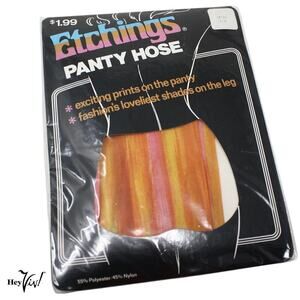 Vintage Etchings Panty Hose Stockings Colorful Panty in Package 1 Pair Spice PM